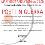 Poeti in guerra, Rovigo 26 aprile 2016